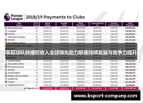 英超球队转播权收入全球领先助力联赛持续发展与竞争力提升